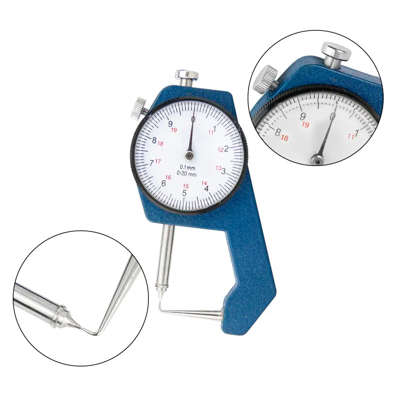 Dial Thickness Gauge 0-10/0-20mm Thickness Meter Tester for Dental Teeth Width Measuring Instrument Tools